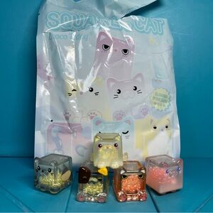 Choco Teddy - Square Cat Ice Cube Glow In The Dark Series - Lot of 5
